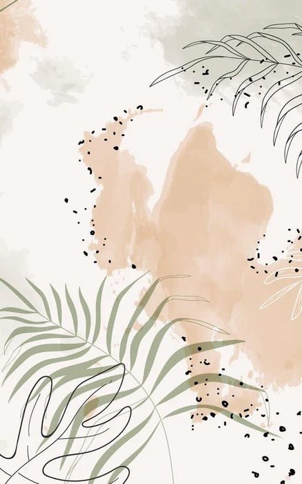 Panoramic vegetal watercolor wallpaper