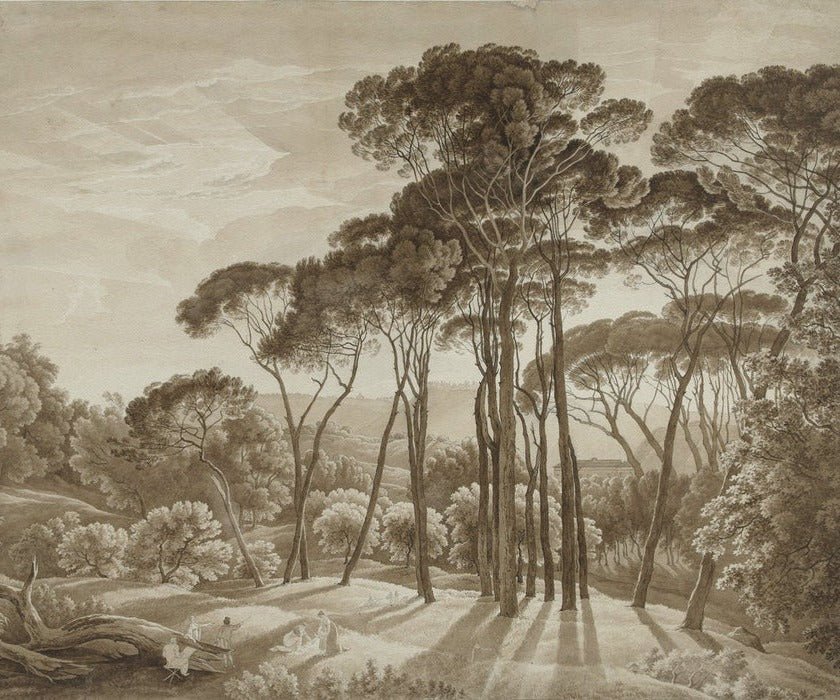 Panoramic amber Italian landscape wallpaper