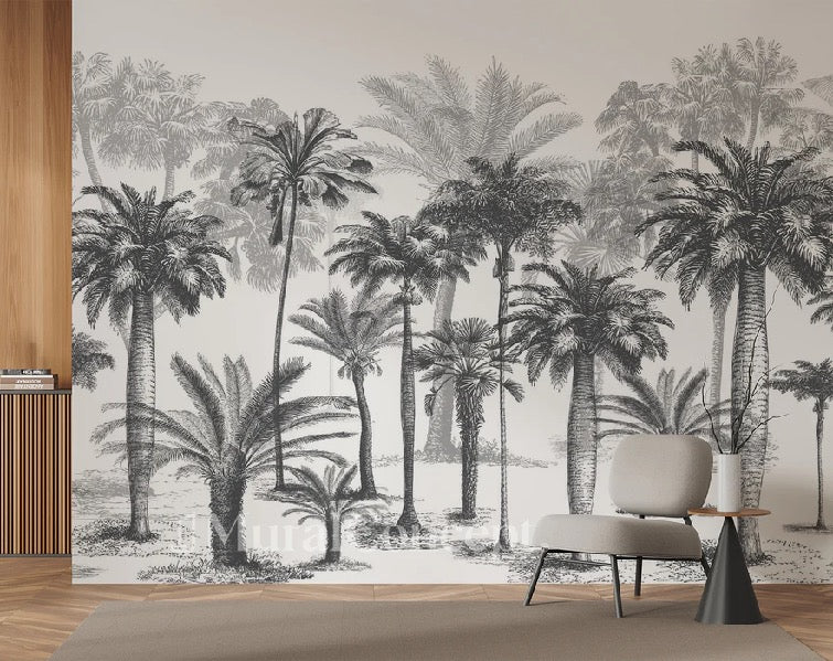 Jungle Black & White wallpaper