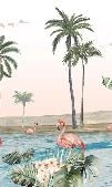 Oasis flamingo wallpaper