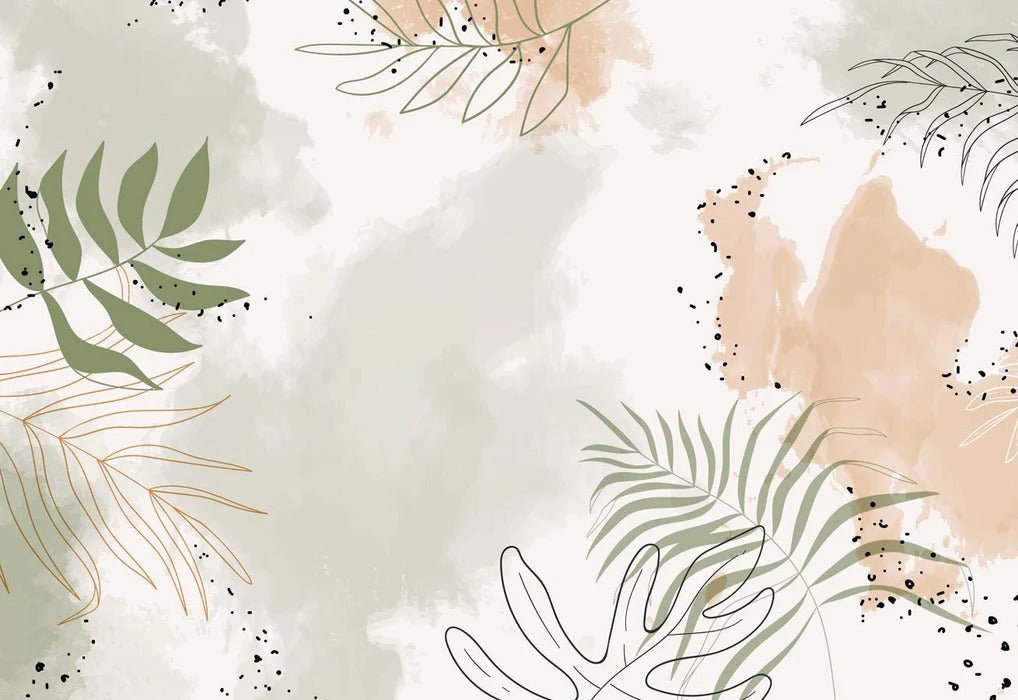 Panoramic vegetal watercolor wallpaper