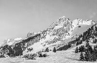 Panoramic alpine chalet wallpaper