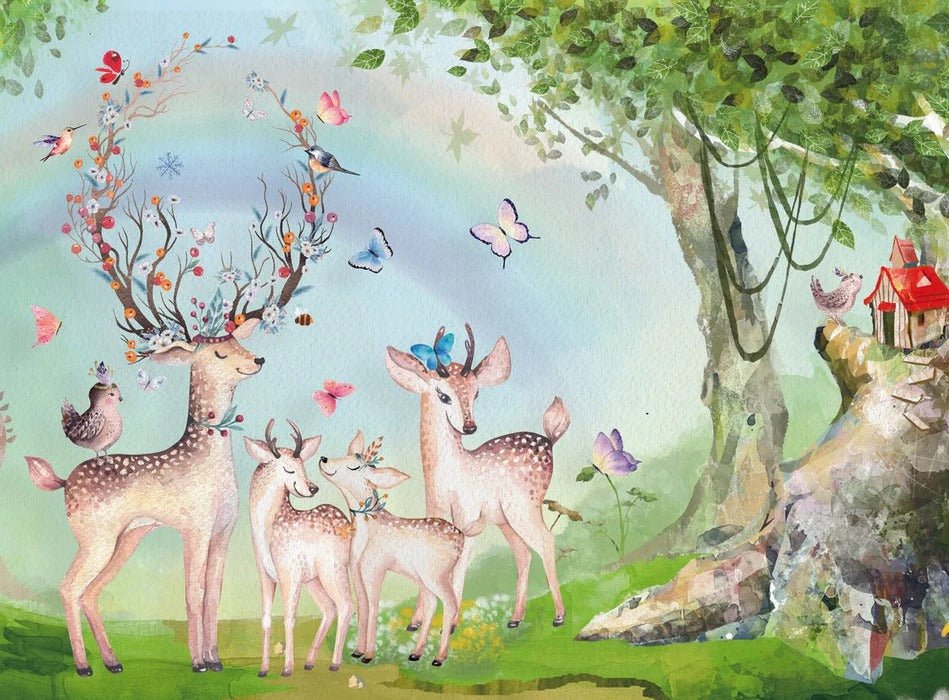 Deer family wallpaper