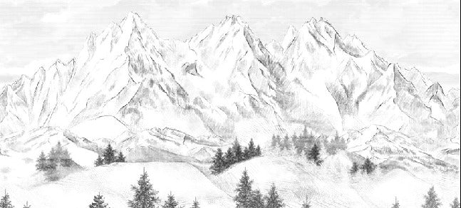 Papier peint montagne sommets de Chamonix, XXL, tendance