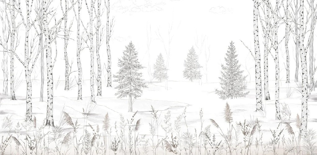 Black and white tree forest wallpaper