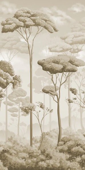 Sepia voluptuous pinewood panoramic wallpaper