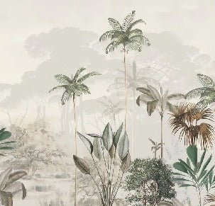 Green jungle eden panoramic wallpaper