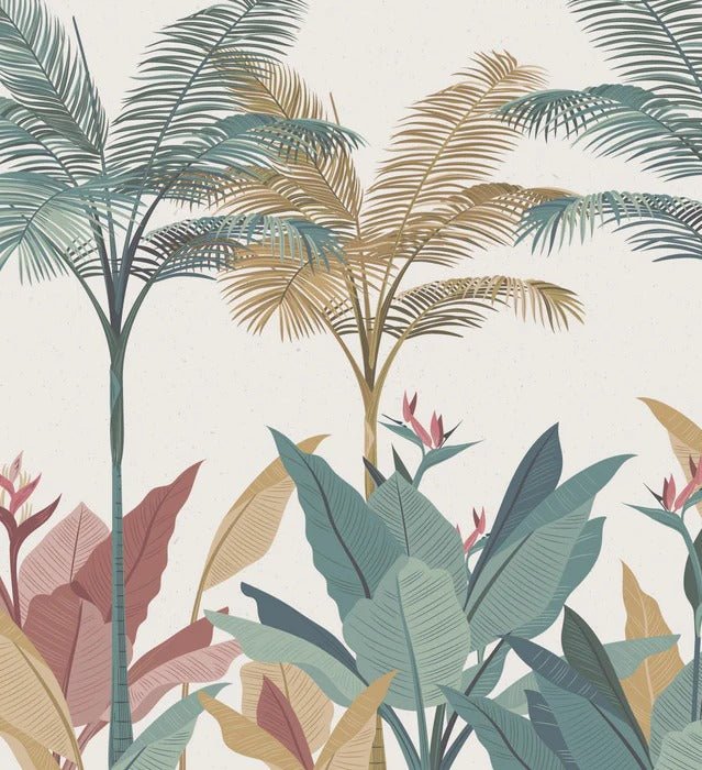 Papier peint panoramique jungle colorée, XXL, tendance