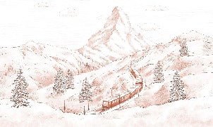 Panoramic Matterhorn terracotta wallpaper