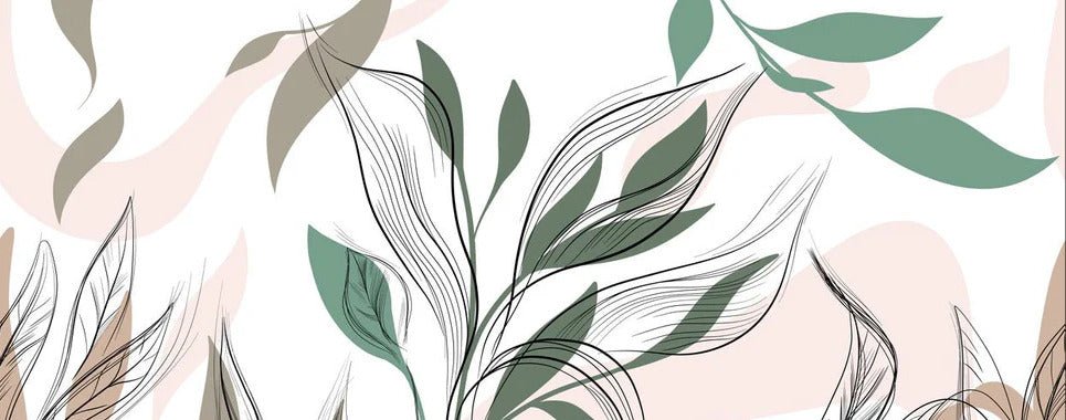 Graphic flower panoramic wallpaper