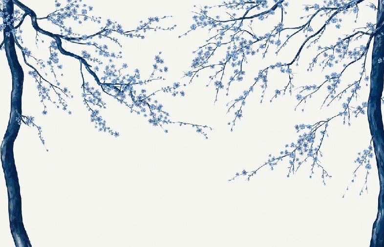 Sakura white panoramic flower wallpaper