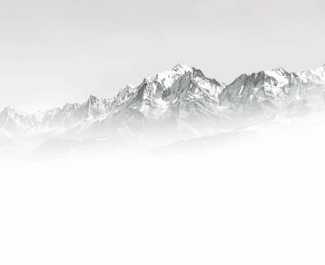 Mont Blanc in the mist black and white wallpaper