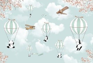 Papier peint Panda en montgolfières, XXL, tendance