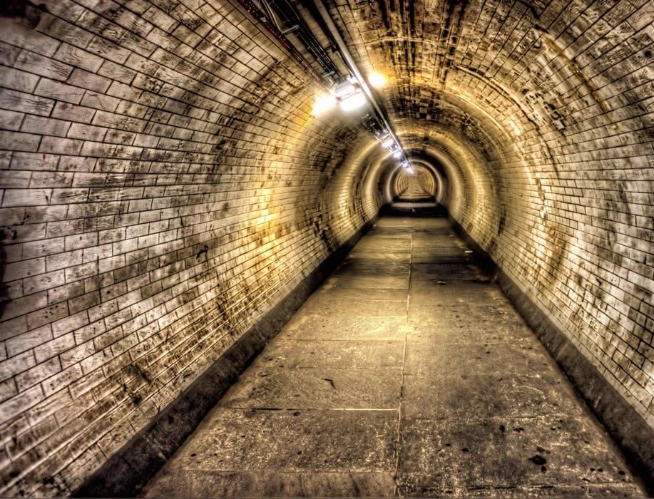 Brick tunnel wallpaper