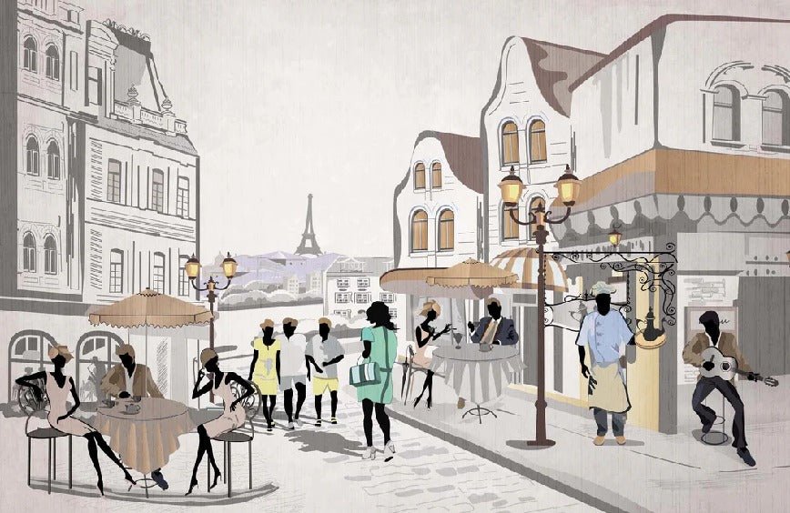 Paris café terrace bistro wallpaper