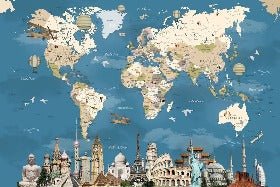 Monument World world map wallpaper