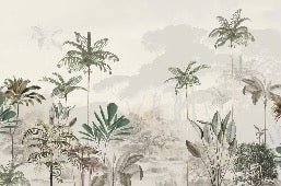 Green jungle eden panoramic wallpaper