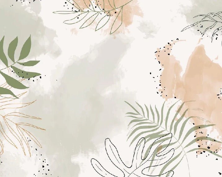 Panoramic watercolor plant wallpaper