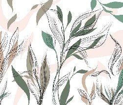 Graphic flower panoramic wallpaper