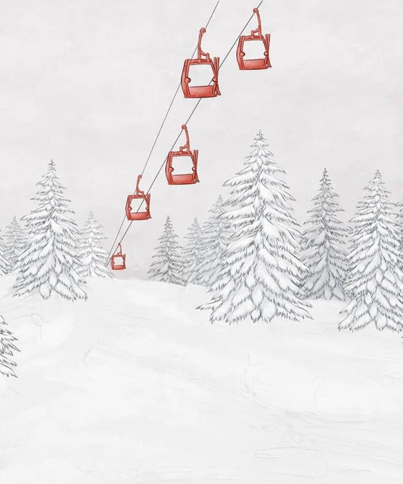 Red gondola mountain wallpaper