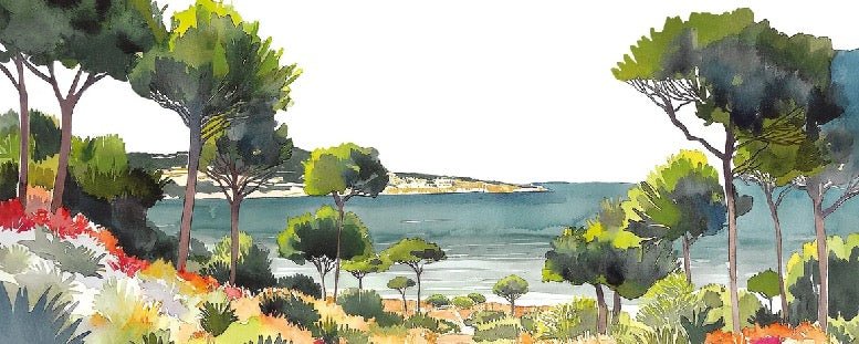 Panoramic summer air wallpaper