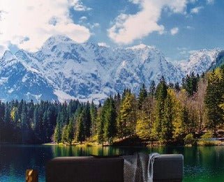 Panoramic wallpaper Mountain lake in Haute Savoie