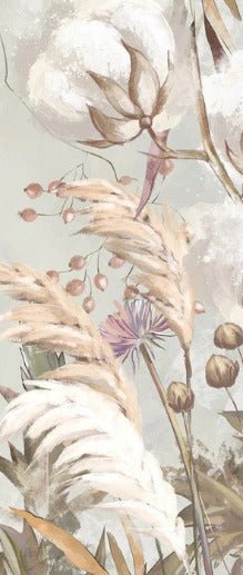 Panoramic cotton flower wallpaper