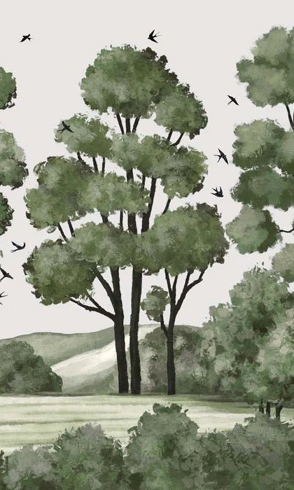 Landscape wallpaper river forest green