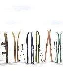 Papier peint panoramique skis colorés, XXL, tendance