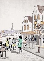 Papier peint wc Paris café en terrasse, XXL, tendance