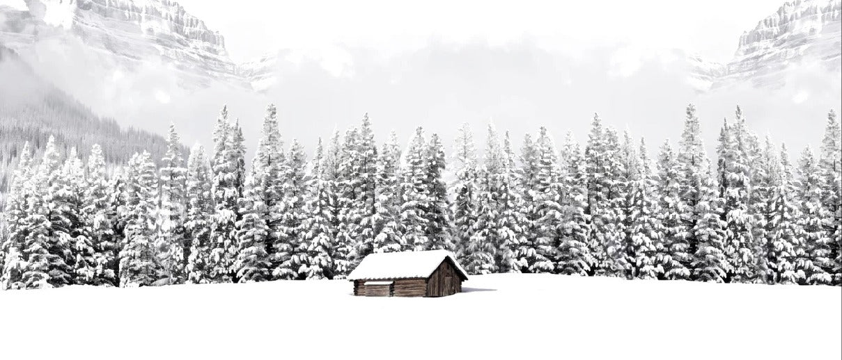 Papier peint panoramique chalet en montagne, XXL, tendance