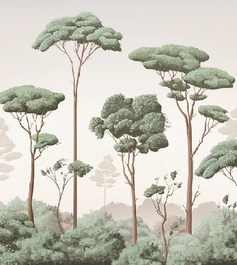 Pine forest breeze wallpaper