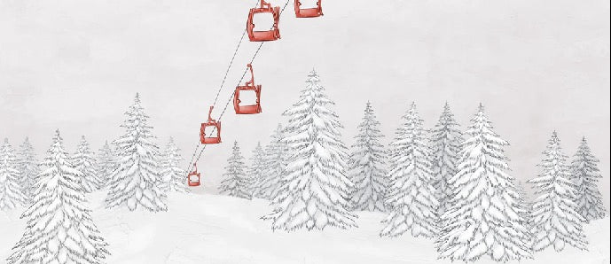 Red gondola mountain wallpaper