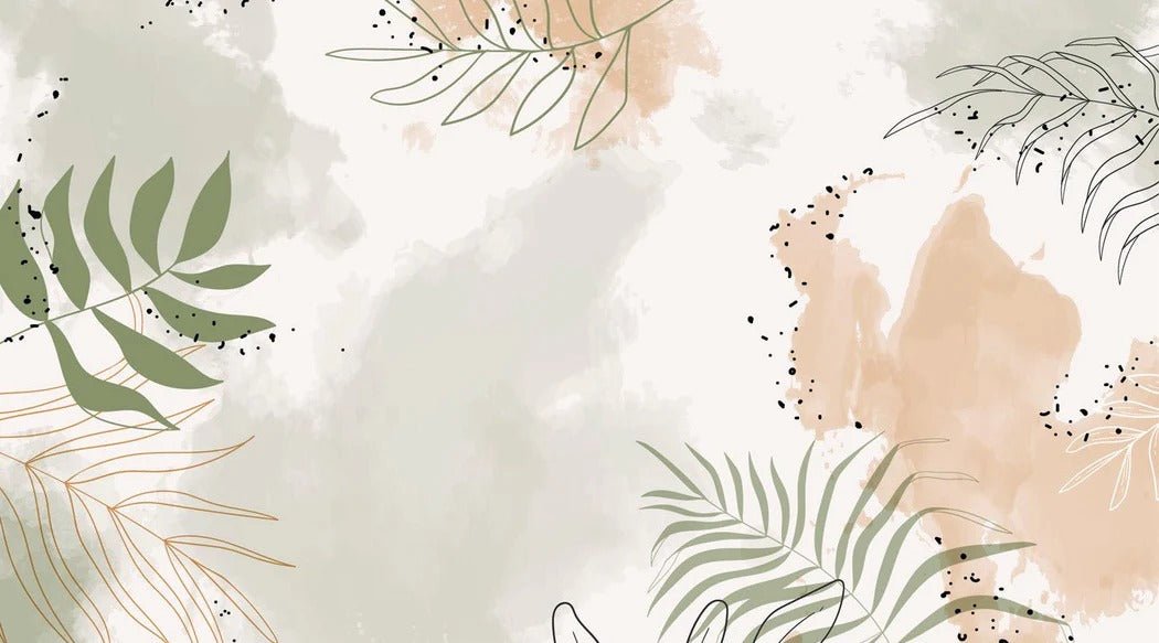 Panoramic vegetal watercolor wallpaper