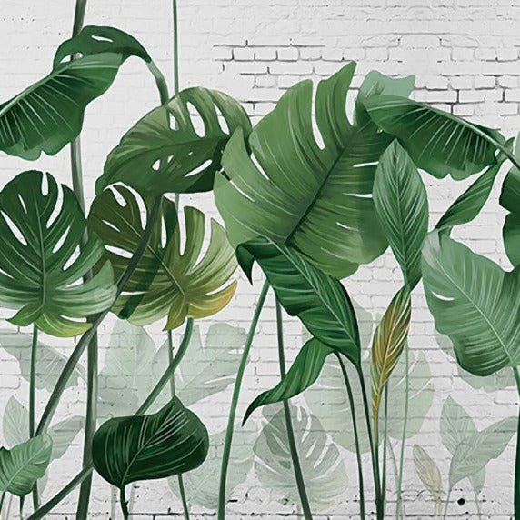 Vintage banana leaf wallpaper
