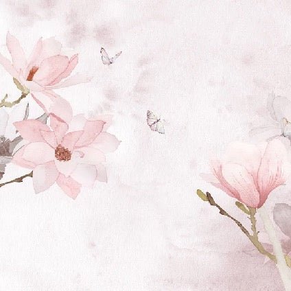 Pink magnolia watercolor wallpaper