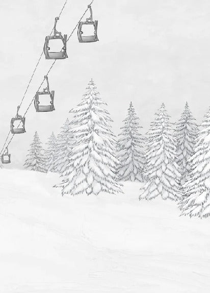 Black & white gondola mountain wallpaper