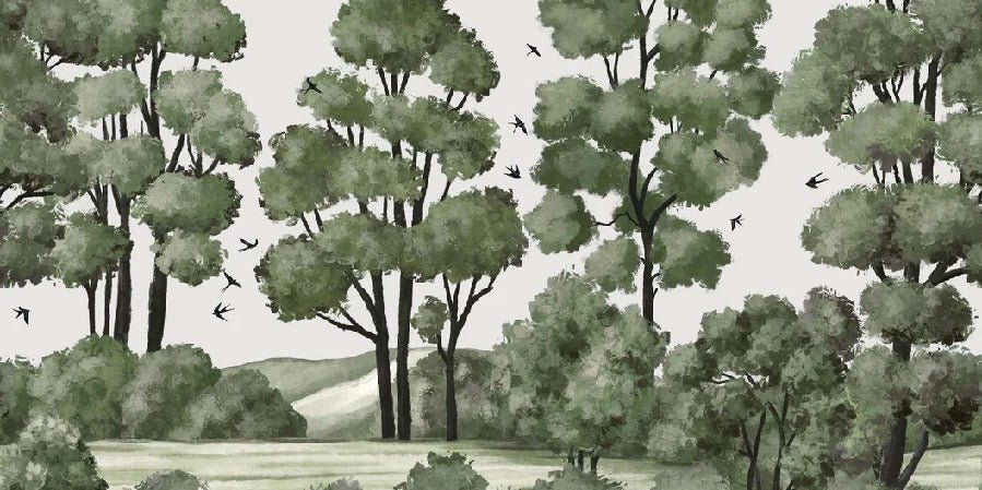 Landscape wallpaper river forest green