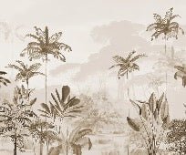 Panoramic jungle eden sepia wallpaper