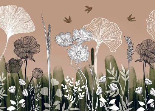 Floral addict panoramic wallpaper