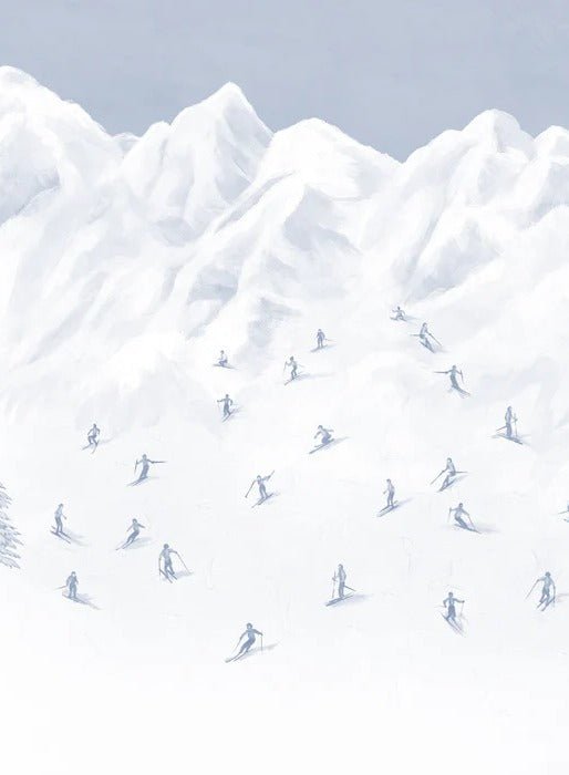 Blue skiers mountain wallpaper