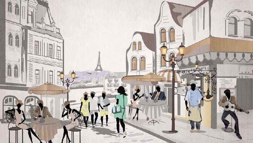 Papier peint bistrot paris café en terrasse, XXL, tendance