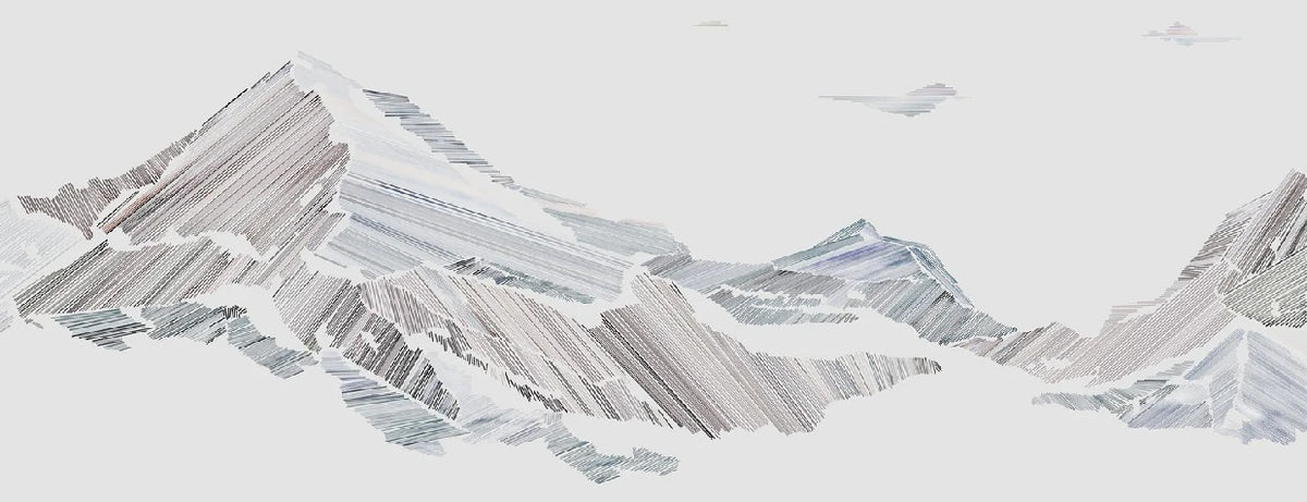 Restaurant wallpaper graphic mountain style