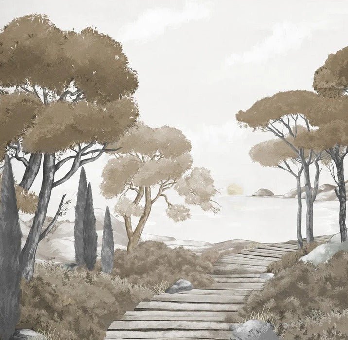 Papier peint balade dans les calanques brun, XXL, tendance