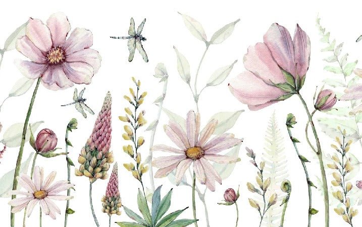 Flower and dragonfly wallpaper