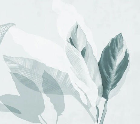 Modern sea green foliage wallpaper