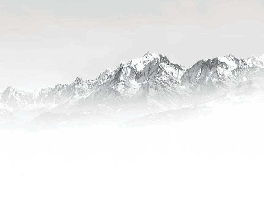 Mont Blanc in the mist black and white wallpaper