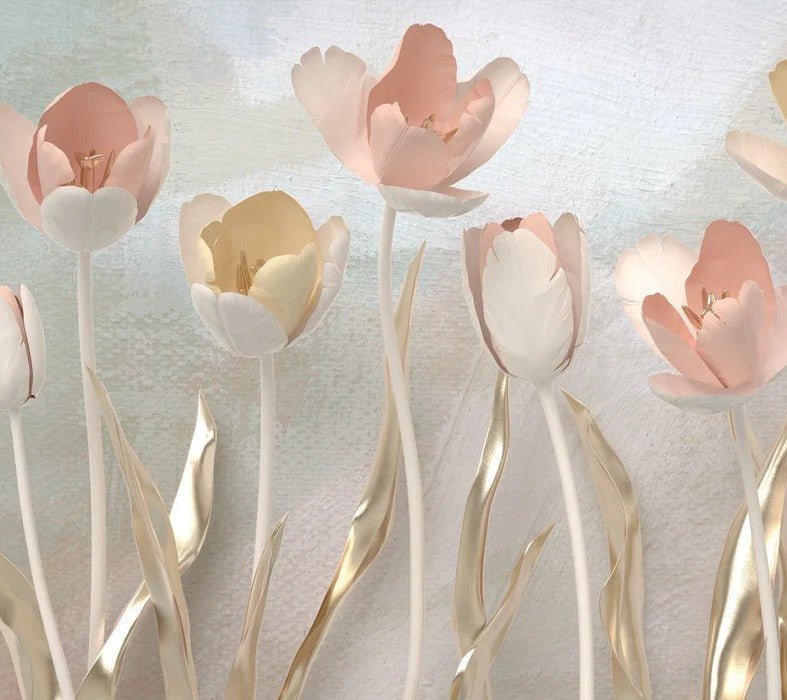 3D Tulips panoramic wallpaper