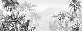 Tropical black and white wallpaper