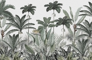 Panoramic jungle tree wallpaper